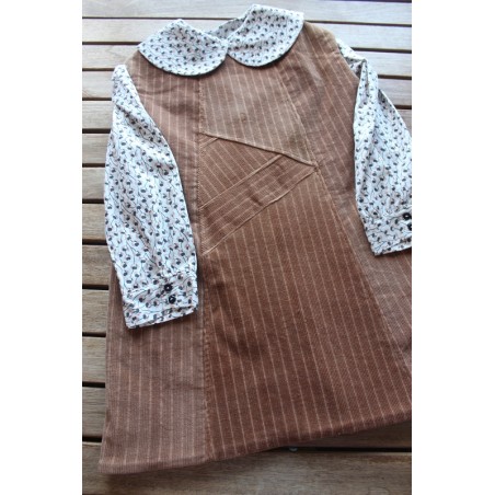 Jiffy Corduroy dress with fleece lining Size 4-6 and puritan collar shirt